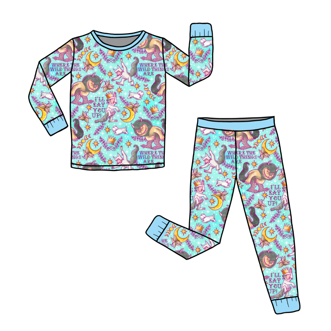 I Love You So - Slumber - Kid's Long Sleeve Pajama Pants Set - Bamboo - PRE ORDER