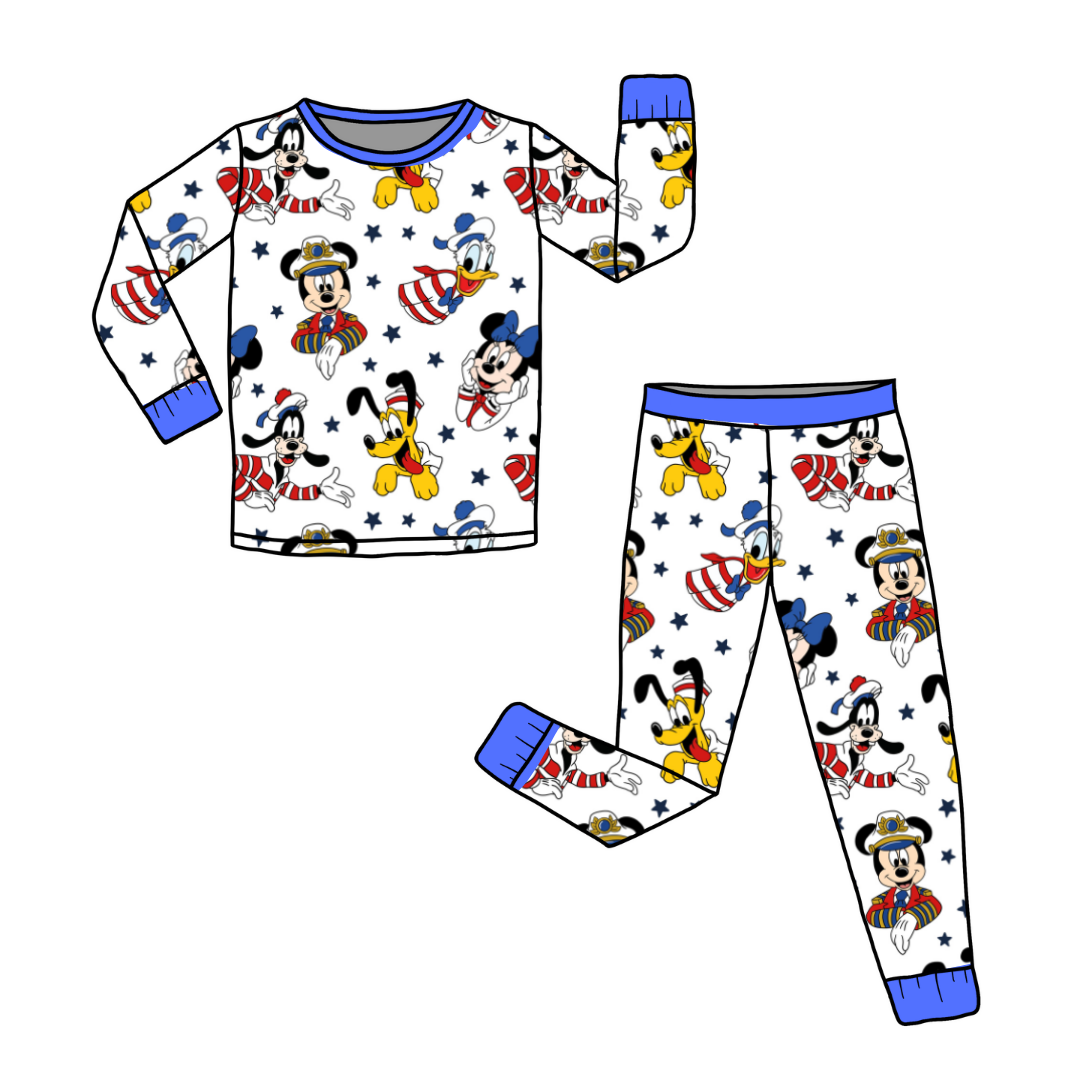 Cruise Crew - Slumber - Kid's Long Sleeve Pajama Pants Set - Bamboo - PRE ORDER