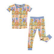 KIDS SHORT SLEEVE PAJAMA PANTS SET - BAMBOO - PRE ORDER
