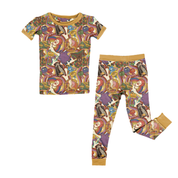 KIDS SHORT SLEEVE PAJAMA PANTS SET - BAMBOO - PRE ORDER