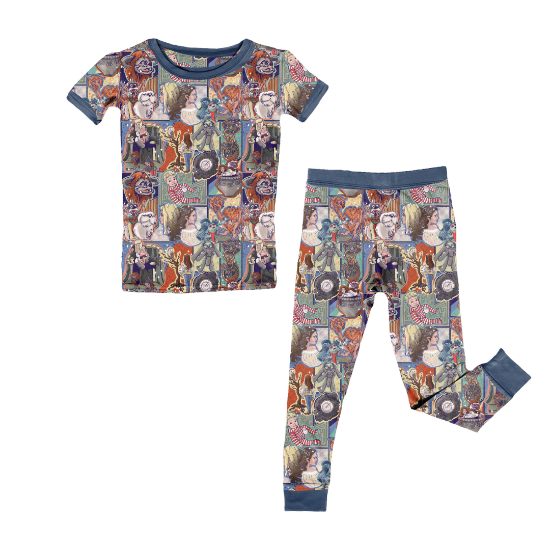 KIDS SHORT SLEEVE PAJAMA PANTS SET - BAMBOO - PRE ORDER