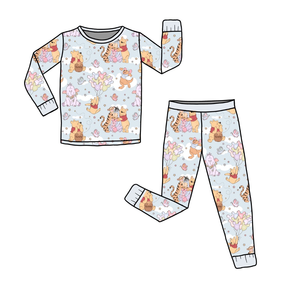 Hip Hip Pooh-Ray - Slumber - Kid's Long Sleeve Pajama Pants Set - Bamboo - PRE ORDER