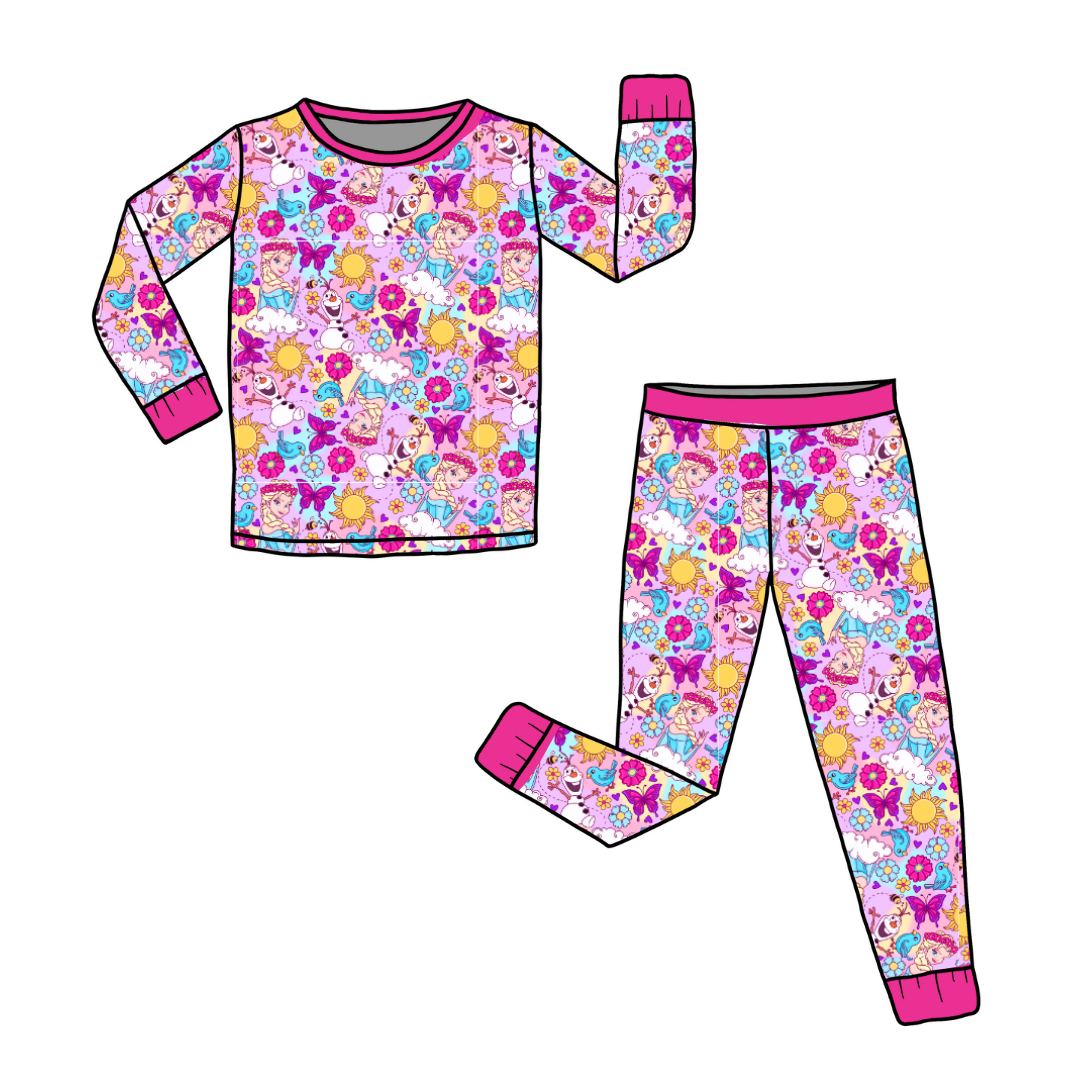 In Summer - Slumber - Kid's Long Sleeve Pajama Pants Set - Bamboo - PRE ORDER