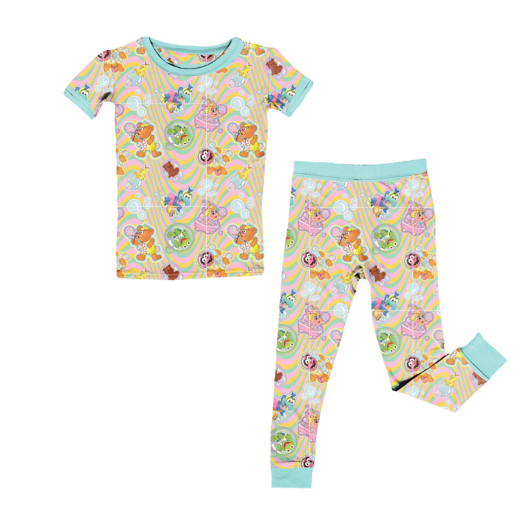 KIDS SHORT SLEEVE PAJAMA PANTS SET - BAMBOO - PRE ORDER