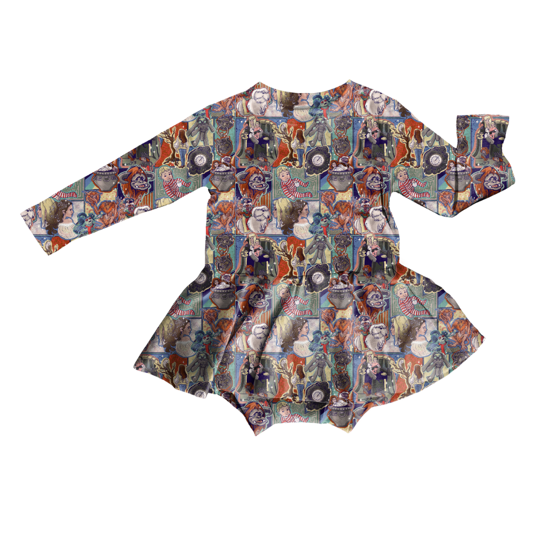 KIDS BAMBOO LONG SLEEVE SKIRTED LEO - BAMBOO - PRE ORDER