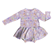 KIDS BAMBOO LONG SLEEVE SKIRTED LEO - BAMBOO - PRE ORDER