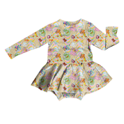 KIDS BAMBOO LONG SLEEVE SKIRTED LEO - BAMBOO - PRE ORDER