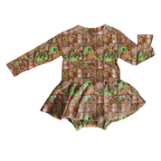 KIDS BAMBOO LONG SLEEVE SKIRTED LEO - BAMBOO - PRE ORDER