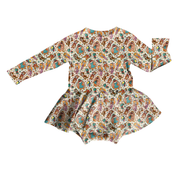 KIDS BAMBOO LONG SLEEVE SKIRTED LEO - BAMBOO - PRE ORDER