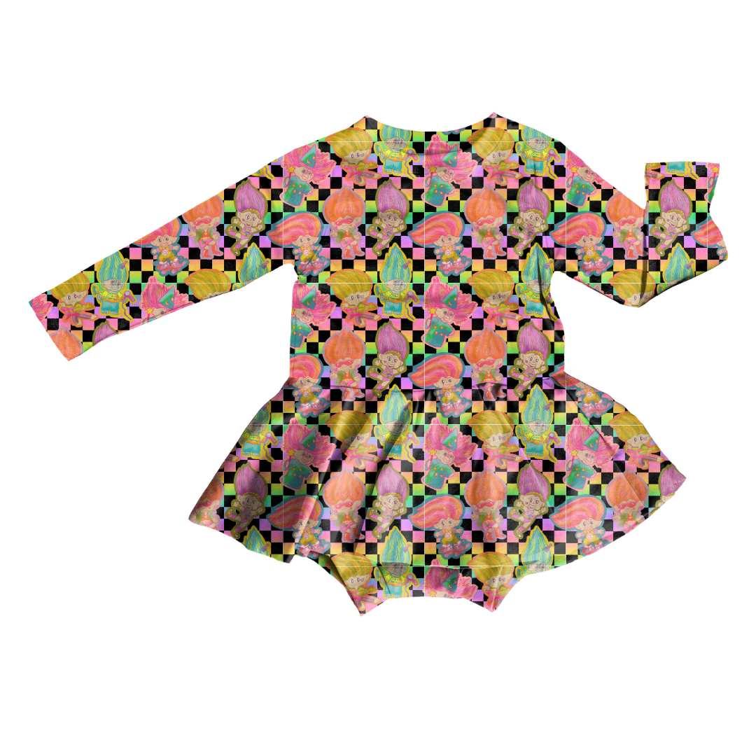 KIDS BAMBOO LONG SLEEVE SKIRTED LEO - BAMBOO - PRE ORDER