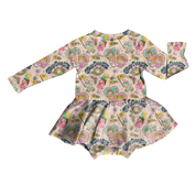 KIDS BAMBOO LONG SLEEVE SKIRTED LEO - BAMBOO - PRE ORDER