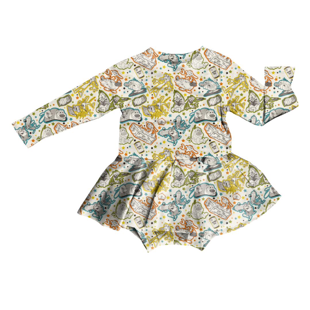 KIDS BAMBOO LONG SLEEVE SKIRTED LEO - BAMBOO - PRE ORDER