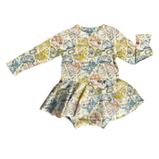 KIDS BAMBOO LONG SLEEVE SKIRTED LEO - BAMBOO - PRE ORDER