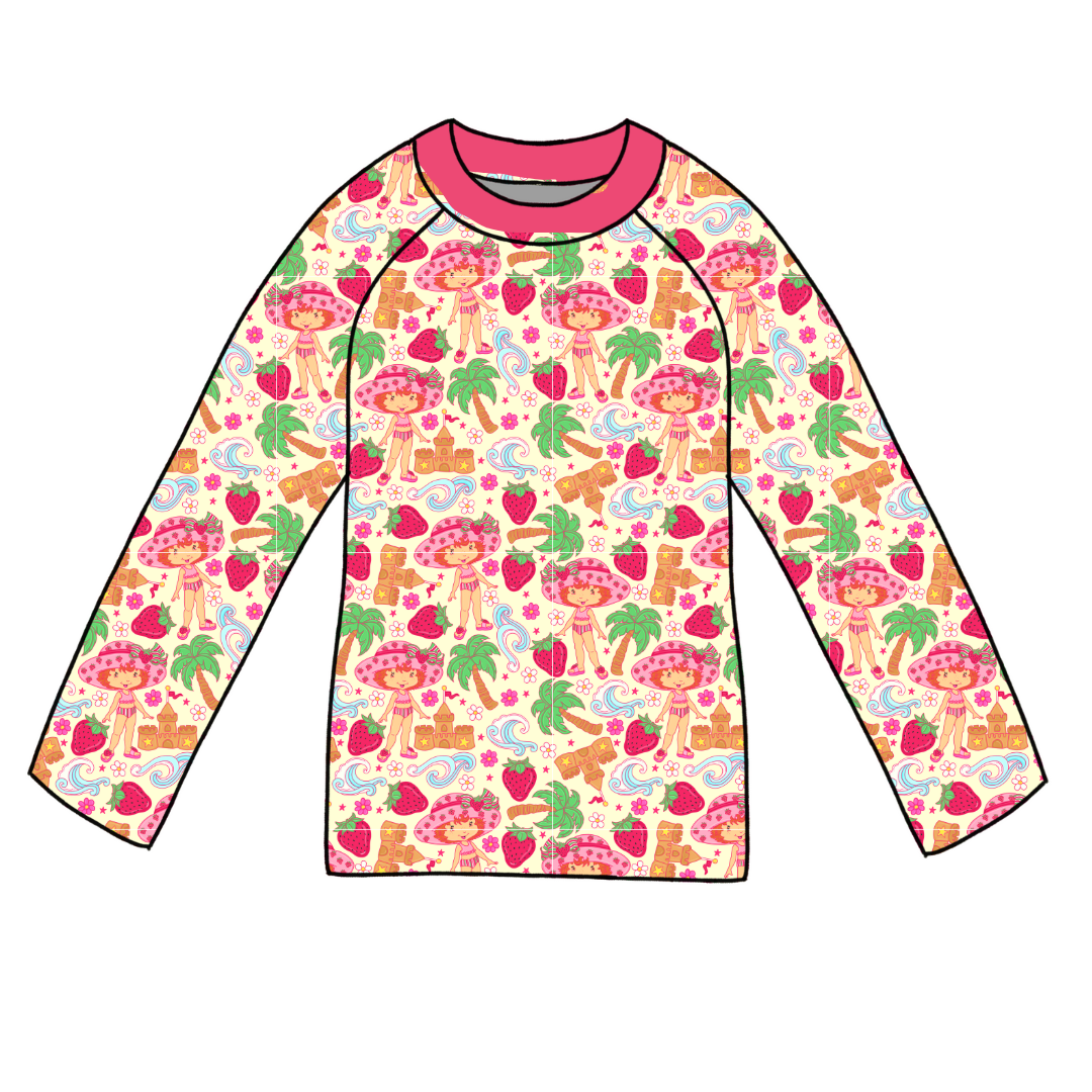 Strawberry Summer - Delta - Long Sleeve Swim Shirt - PRE ORDER