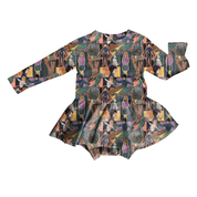 KIDS BAMBOO LONG SLEEVE SKIRTED LEO - BAMBOO - PRE ORDER