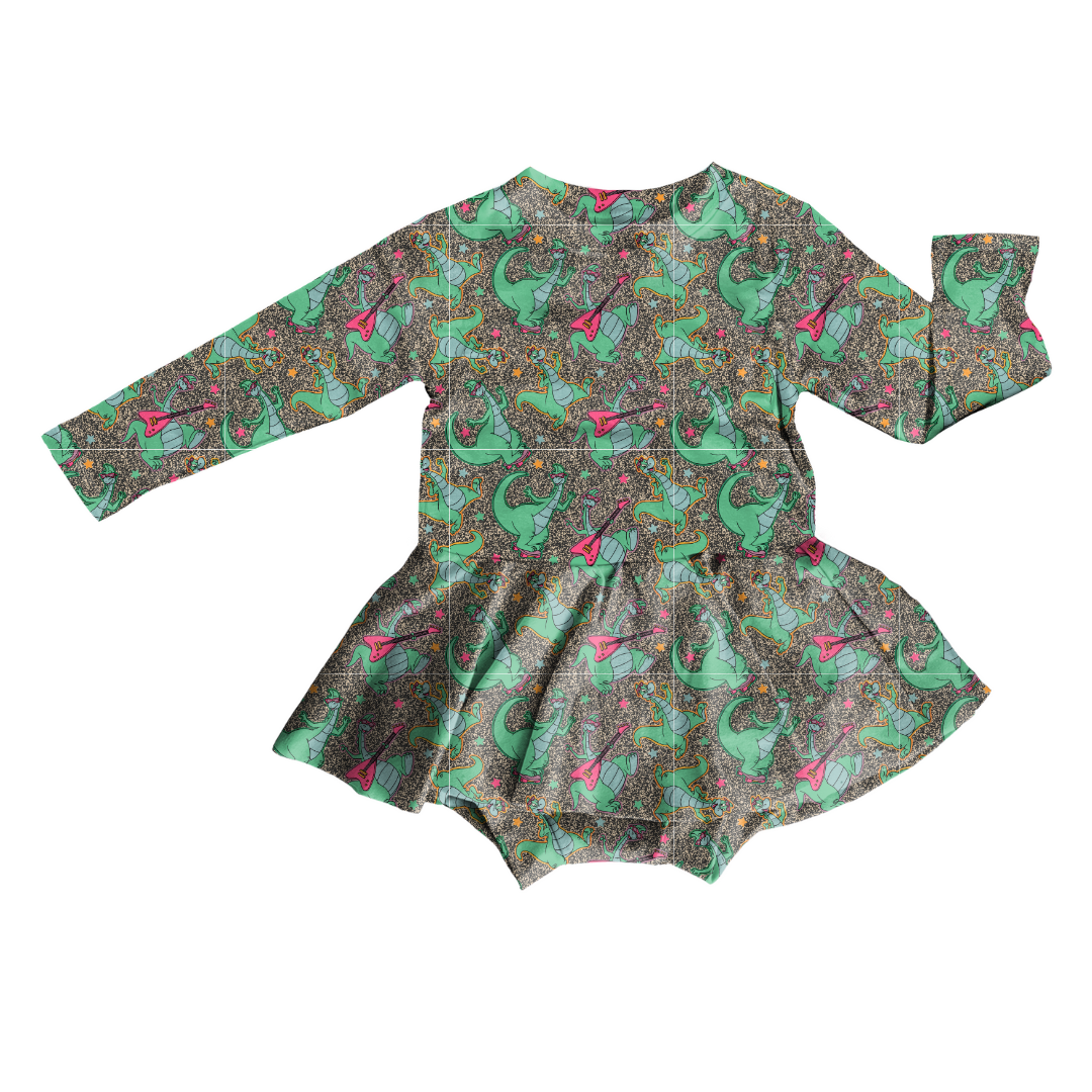 KIDS BAMBOO LONG SLEEVE SKIRTED LEO - BAMBOO - PRE ORDER