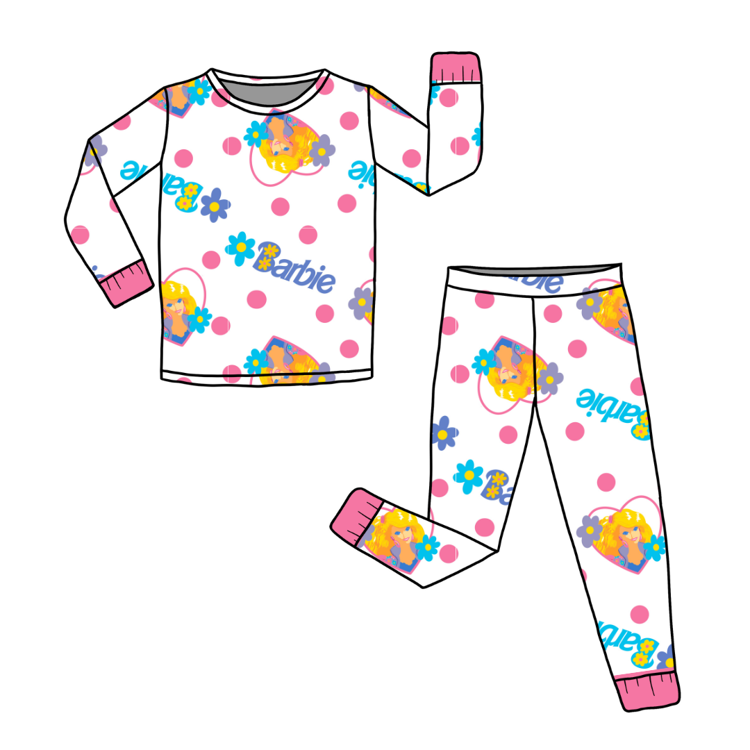 90's Doll - Slumber Long Sleeve Pajama Pants Set - Bamboo - (Ready to Ship)