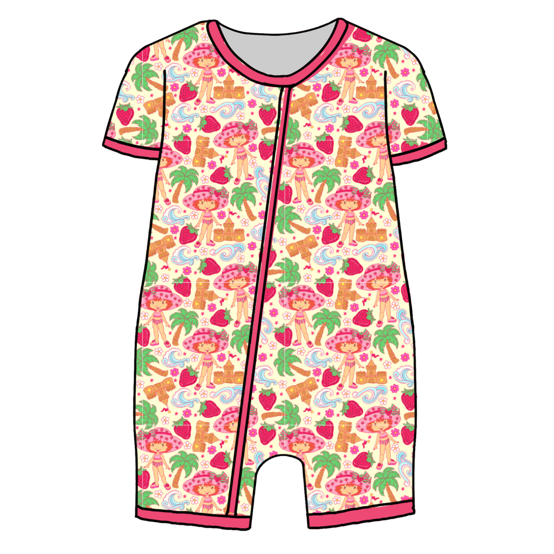 Strawberry Summer - Bliss - Kid's Short Sleeve Sleeper - Bamboo - PRE ORDER