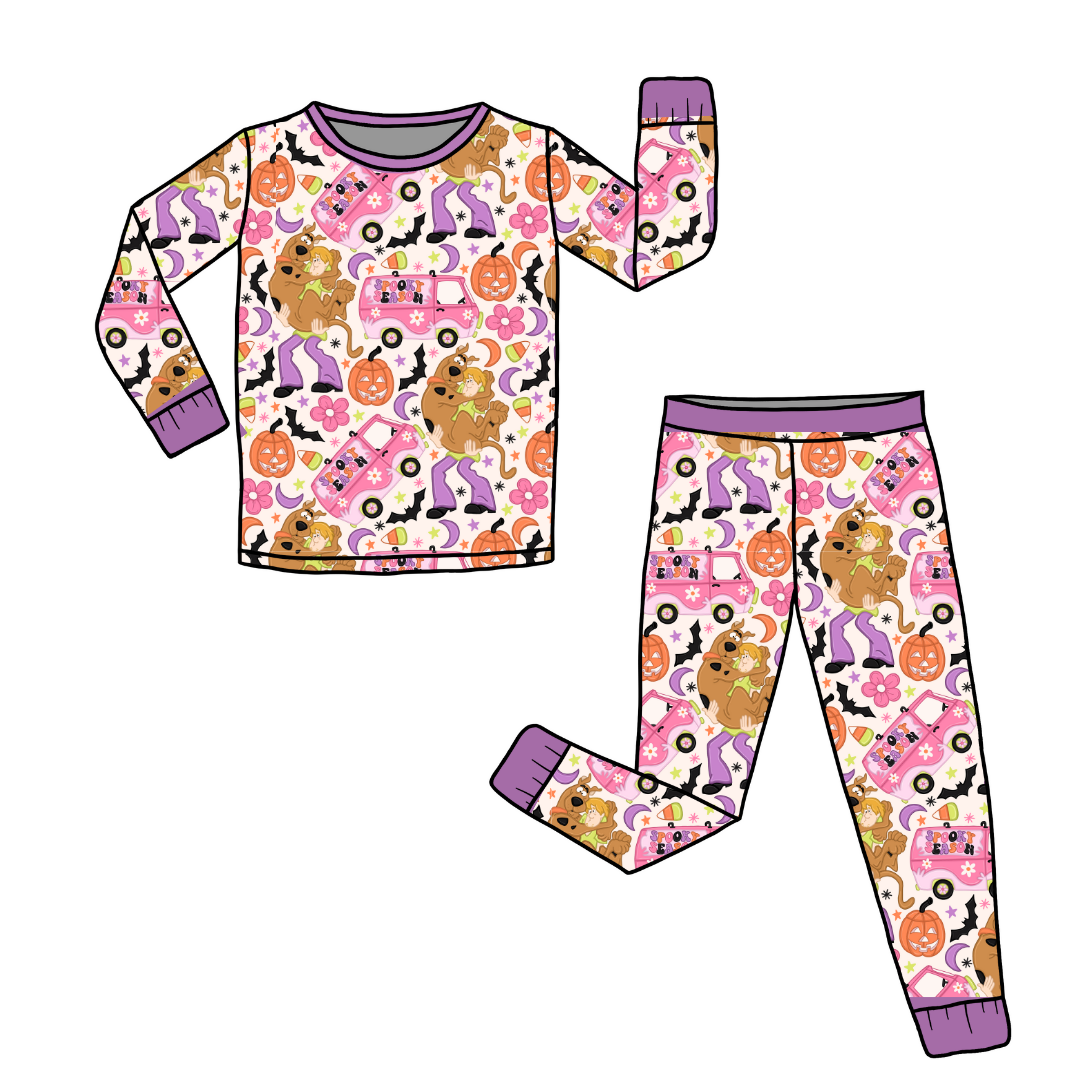 Halloween Mystery - Slumber Long Sleeve Pajama Pants Set - Bamboo - (Ready to Ship)