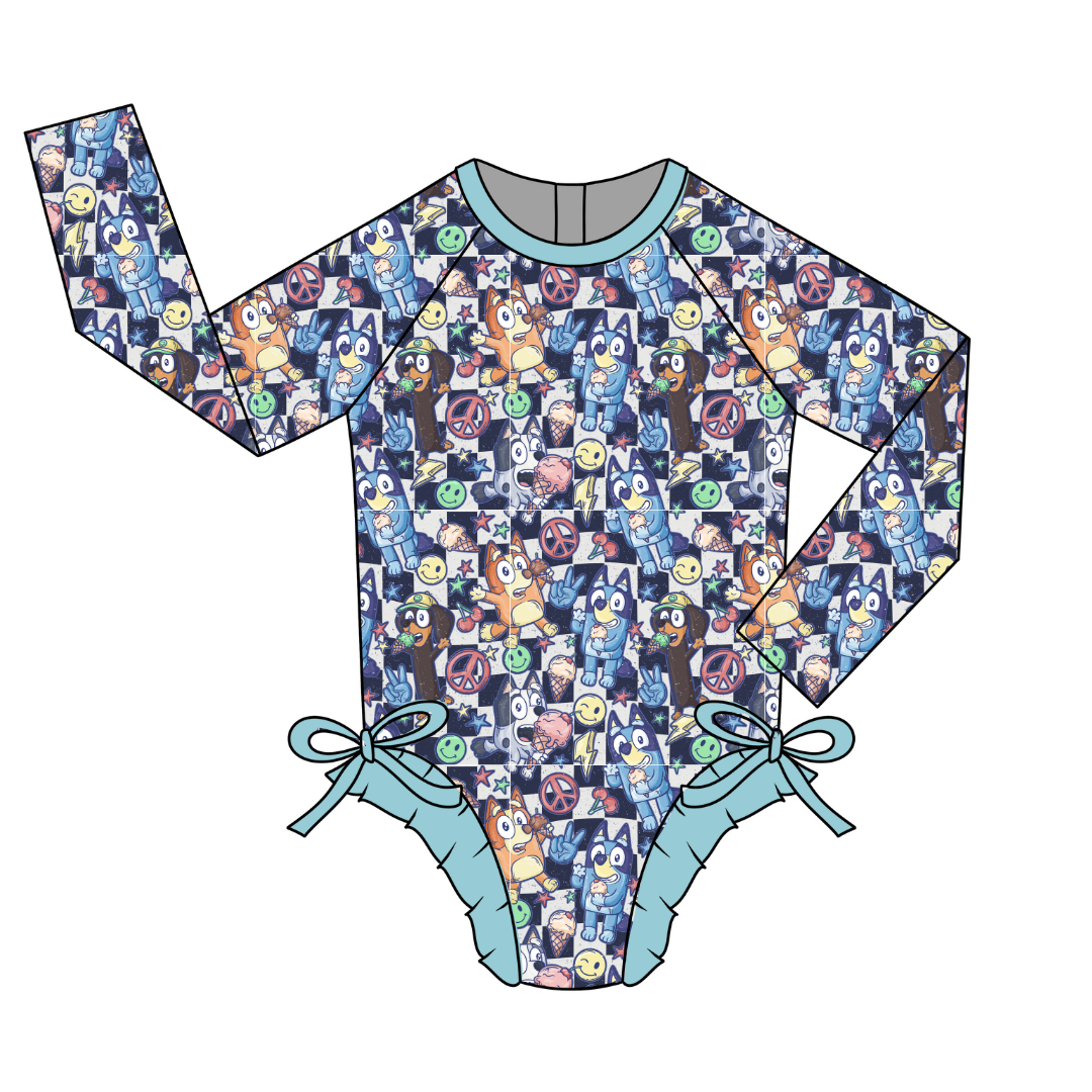 Ice Cream - Remi - Ruffle Long Sleeve Swim One Piece - PRE ORDER