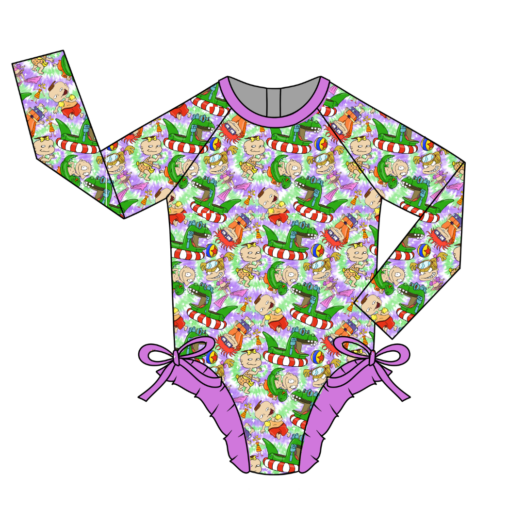 Summer Babies  - Remi - Ruffle Long Sleeve Swim One Piece - PRE ORDER