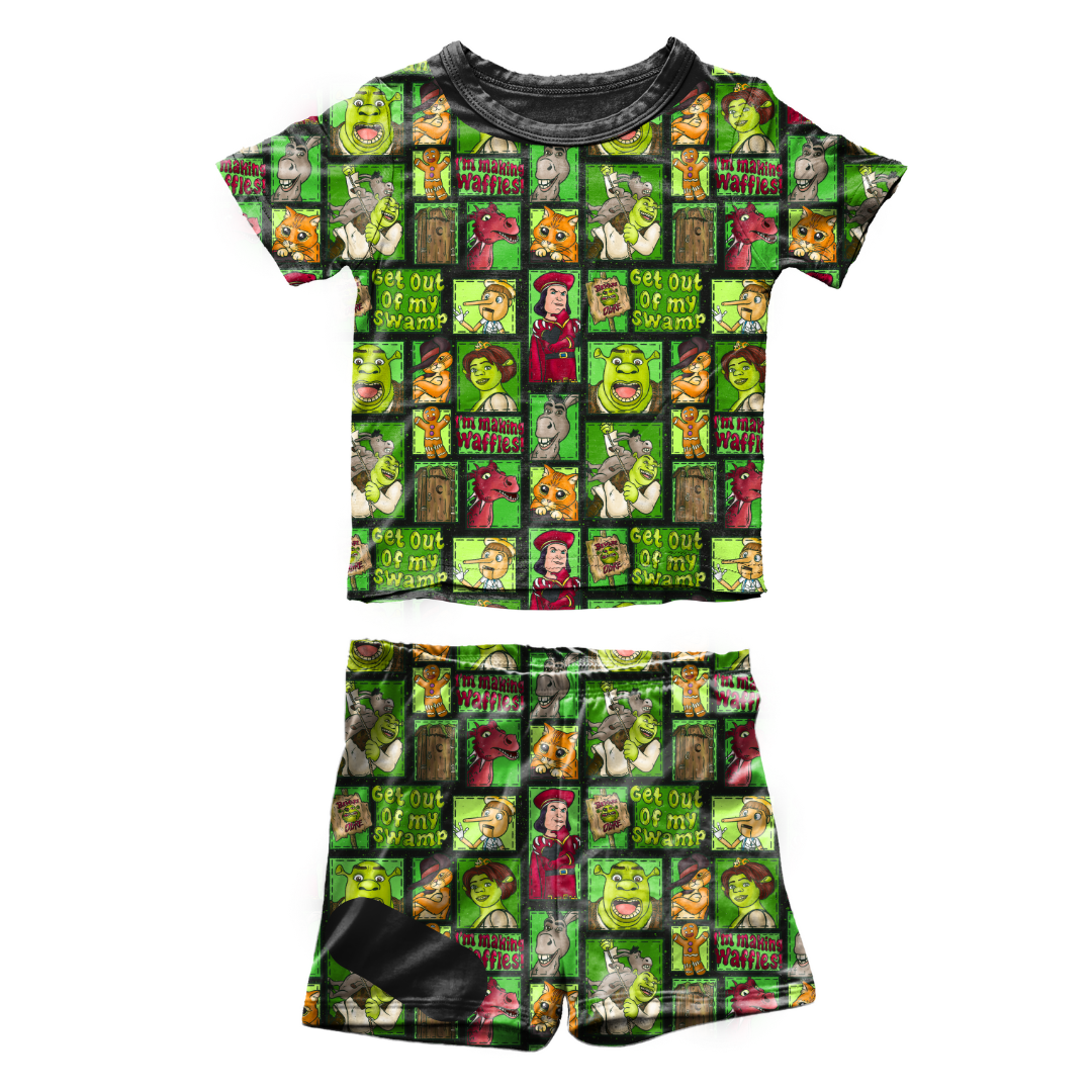 Swamp - Snugg - Kid's Short Sleeve Pajama Short Set - Bamboo - PRE ORDER