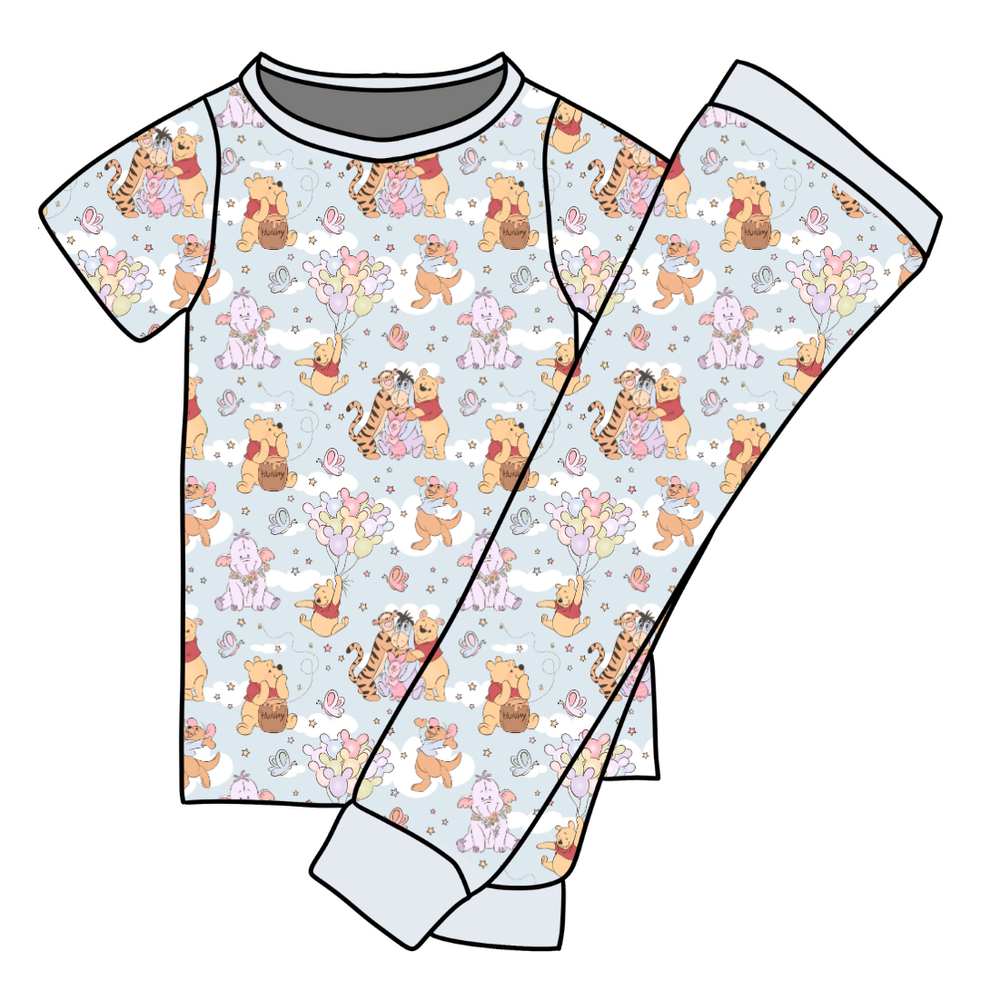 Hip Hip Pooh-Ray - Cozy - Kid's Long Sleeve Pajama Pants Set - Bamboo - PRE ORDER