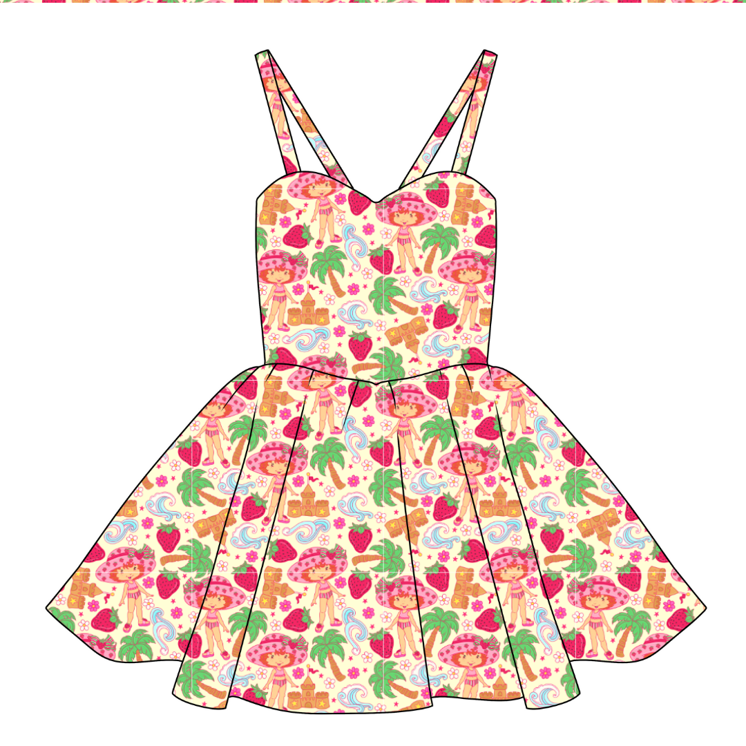 Strawberry Summer - Frills Party Dress - Knit - PRE ORDER