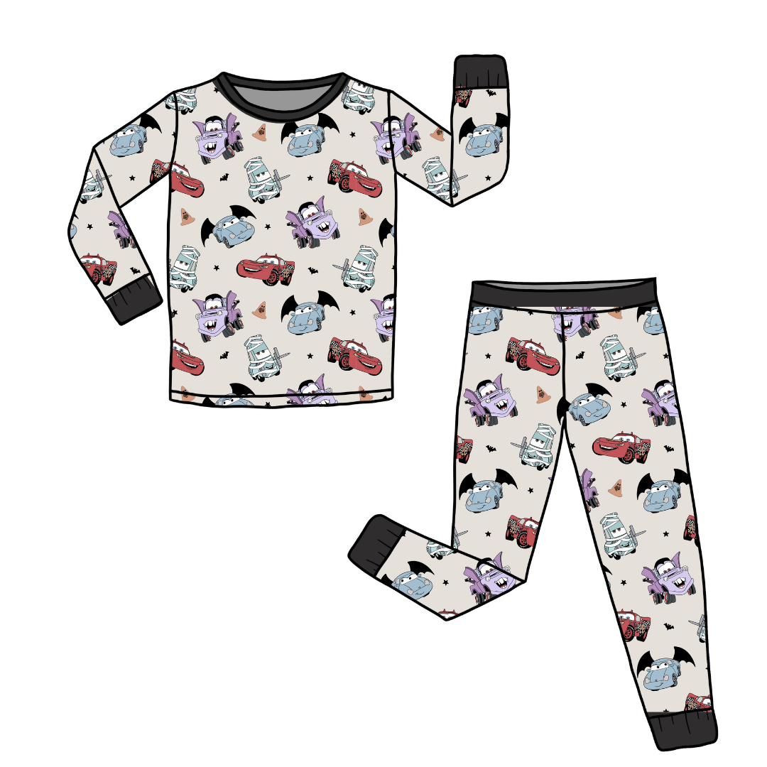 Halloween Hwy - Slumber Long Sleeve Pajama Pants Set - Bamboo - (Ready to Ship)