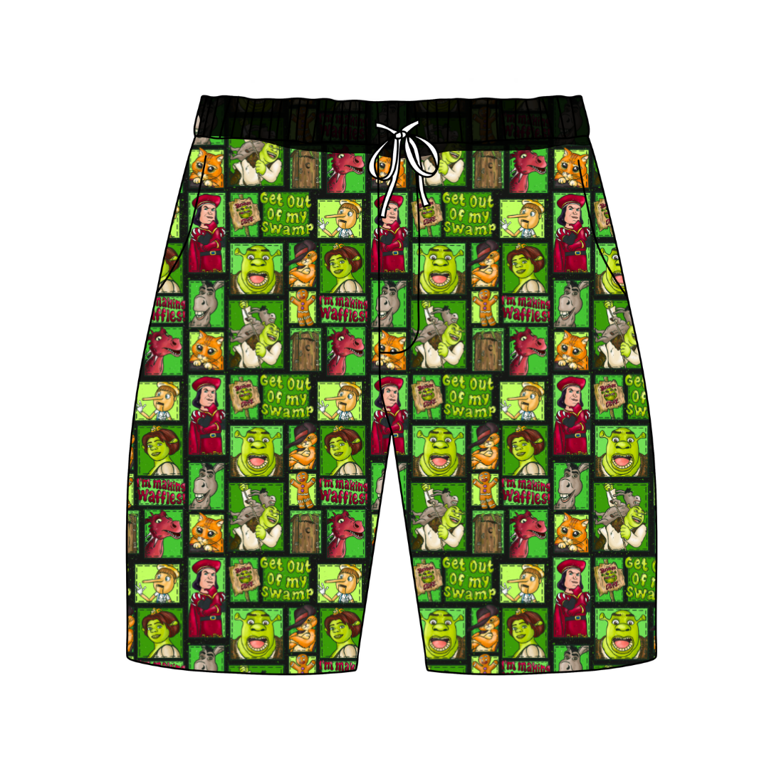 Swamp - Chill - Adult Pajama Shorts (Extended Length) - Bamboo - PRE ORDER