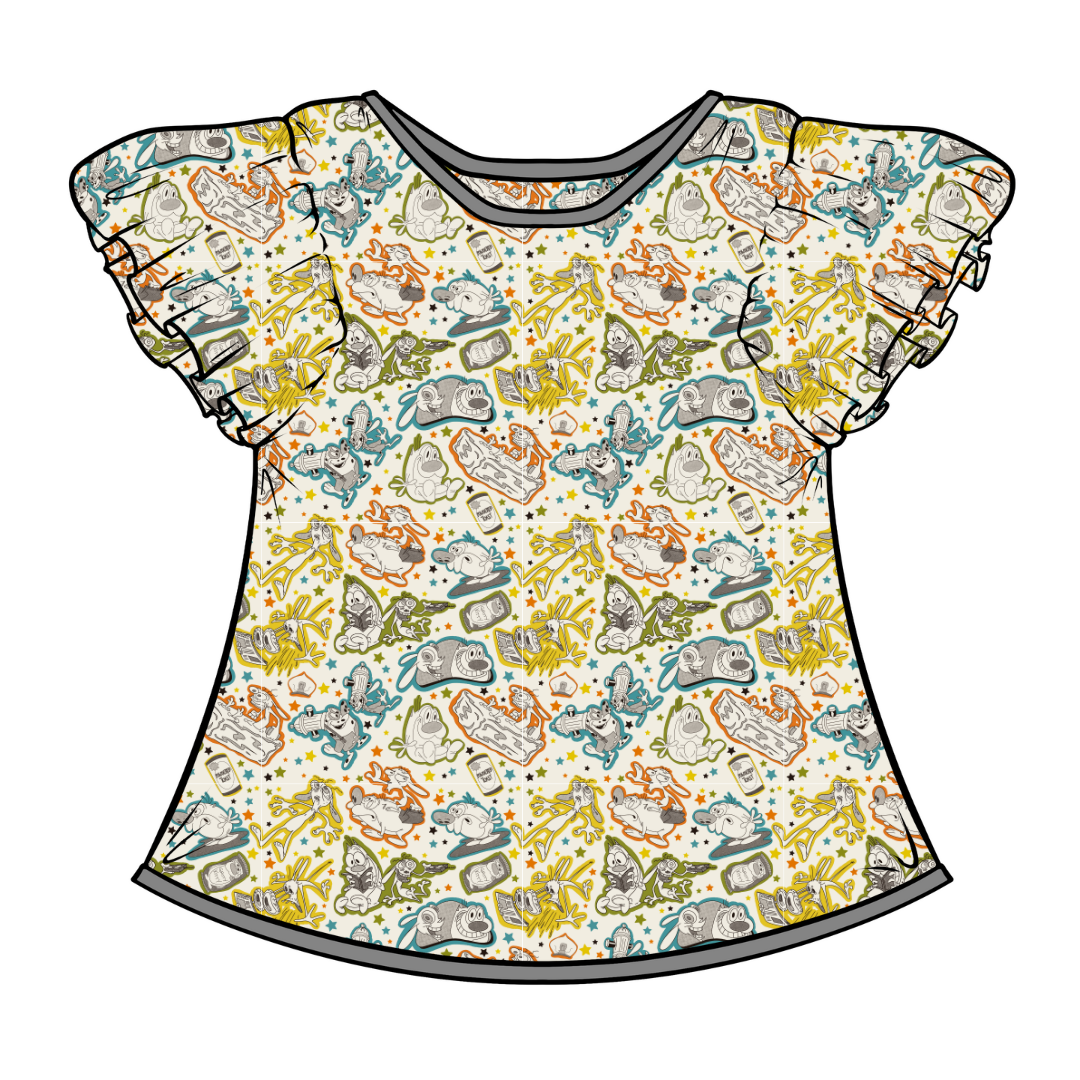 WYNN SHORT SLEEVE FLUTTER SHIRT - BAMBOO - PRE ORDER