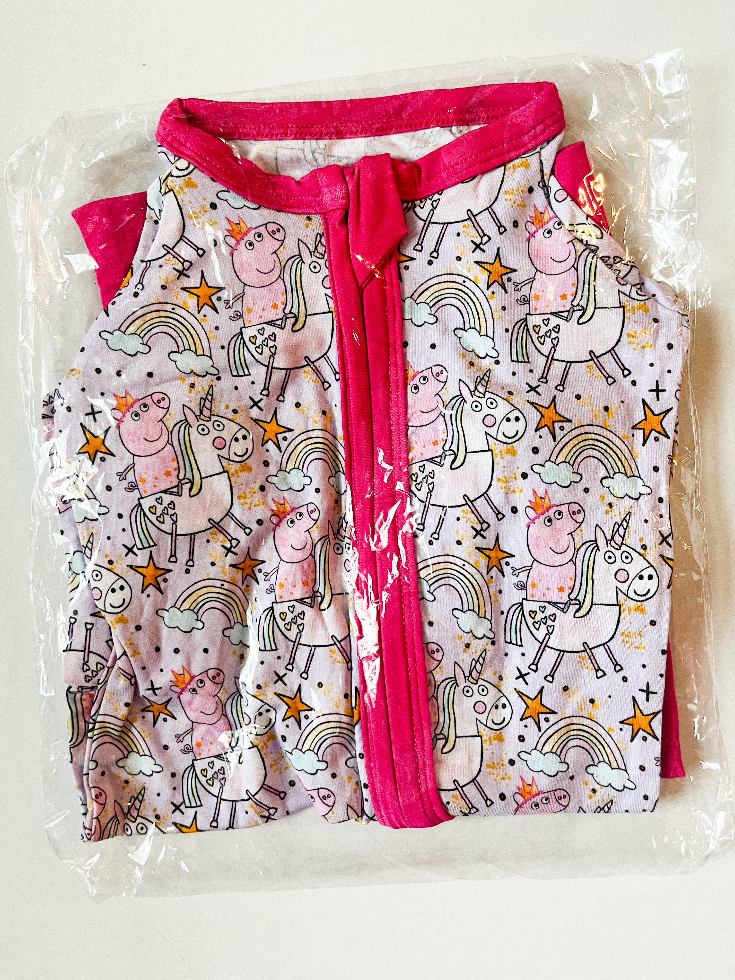 Unicorn Pig - Dreamland Long Sleeve Zippy - Bamboo - (Ready to Ship)