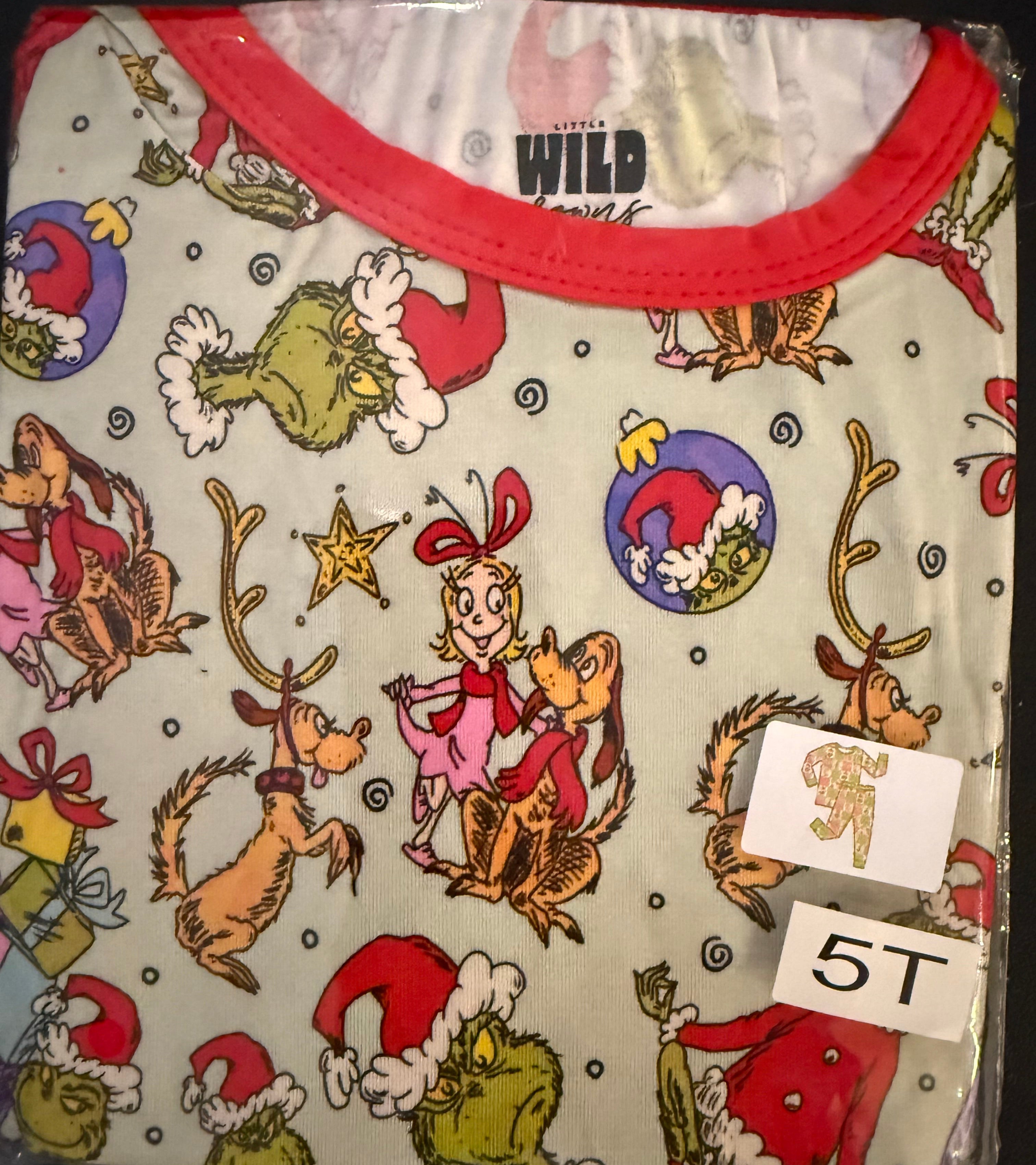 Mean Green - Slumber Long Sleeve Pajama Pants Set - Bamboo - Ready to Ship - 5T & 6T